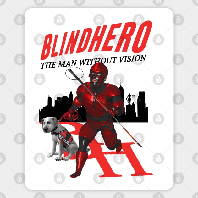 Blindhero - the superhero without vision (off brand) Parody Hero Sticker by blueversion